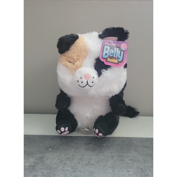 Belly Buddy Cat Plush Calico Kitty 8" Toe Beans Stuffed Animal - Picture 1 of 5